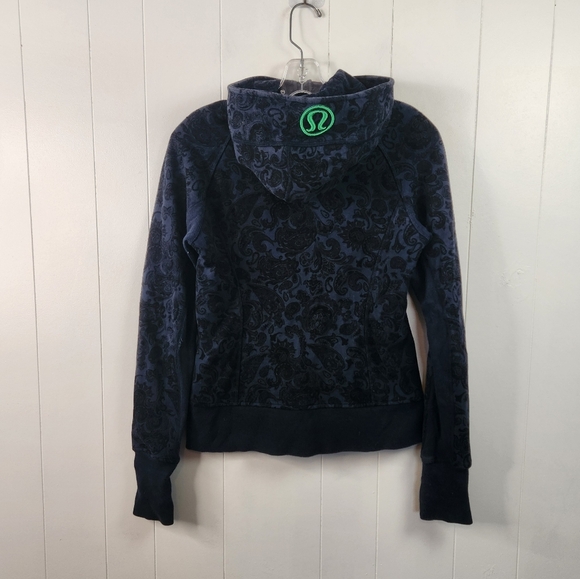 Lululemon Scuba Hoodie *Stretch (Lined Hood) Paisley Inkwell Blue Size 6 Zipper - Picture 6 of 11